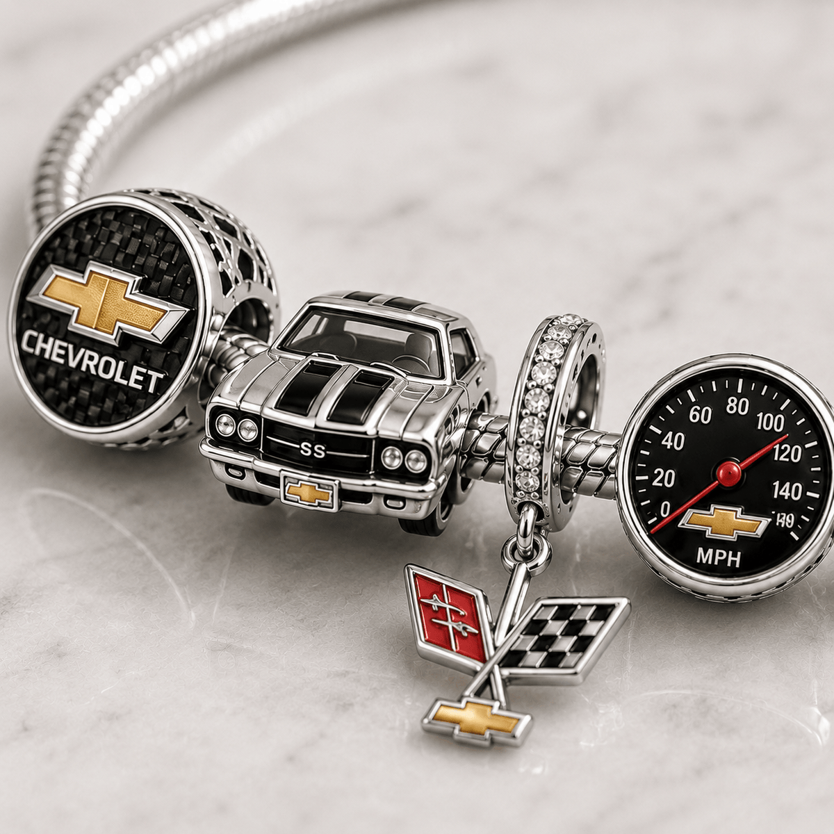 CVL Silver Charm Bracelet Set BMD