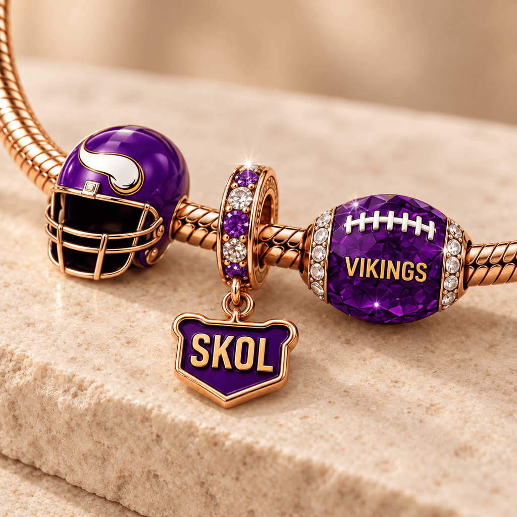 MNVK Rose Gold Charm Bracelet Set TMH