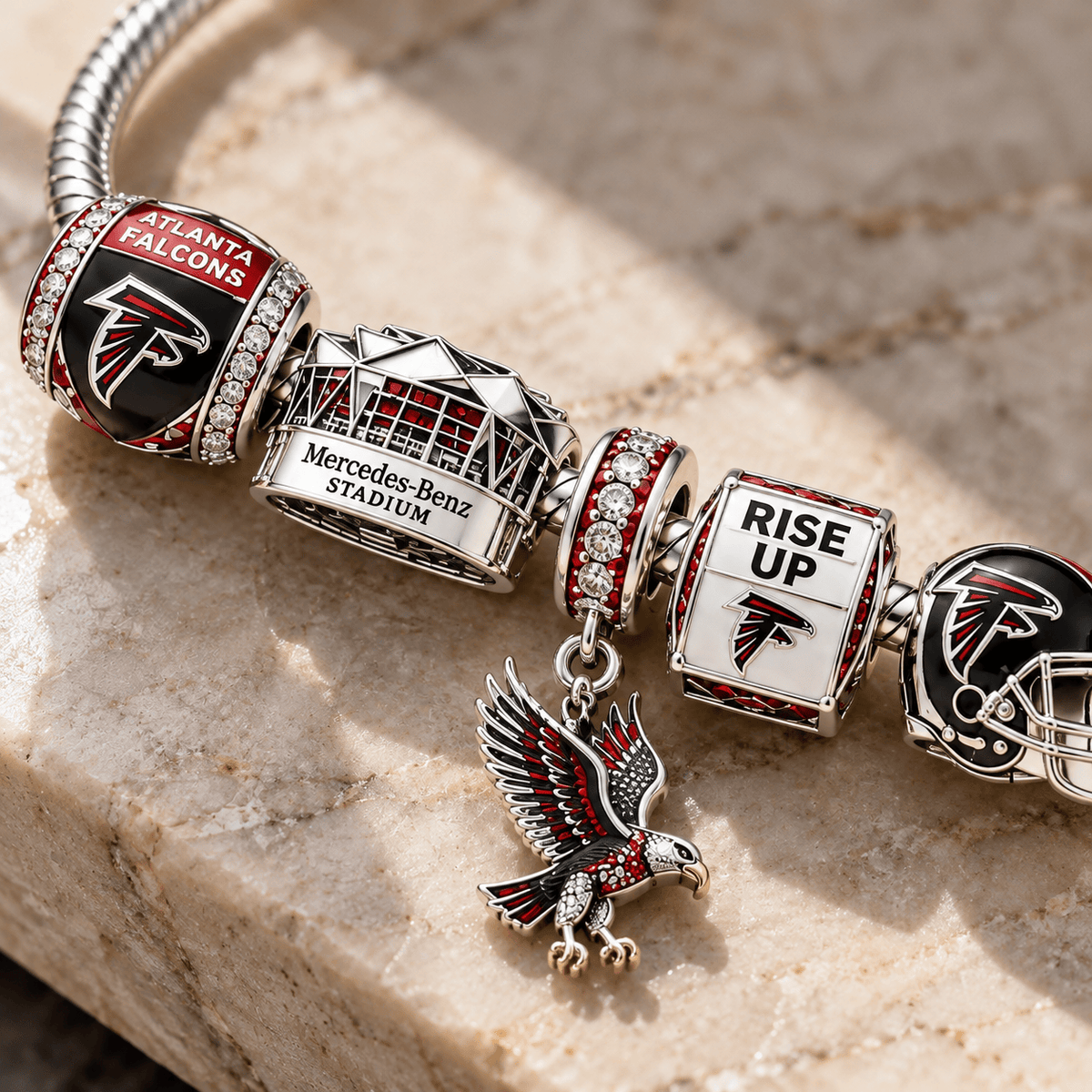 ATF Silver Charm Bracelet Set PTT