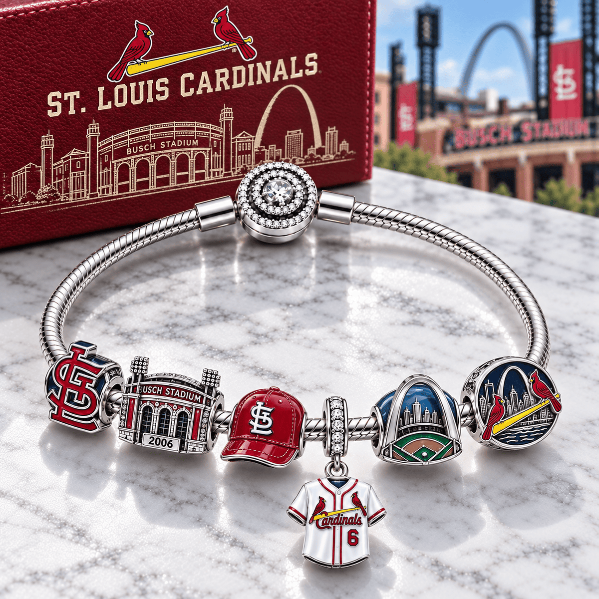 SLVC Silver Charm Bracelet Set PTT