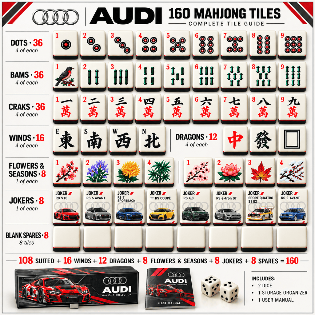 Premium AUD Mahjong Tiles Set TTMH