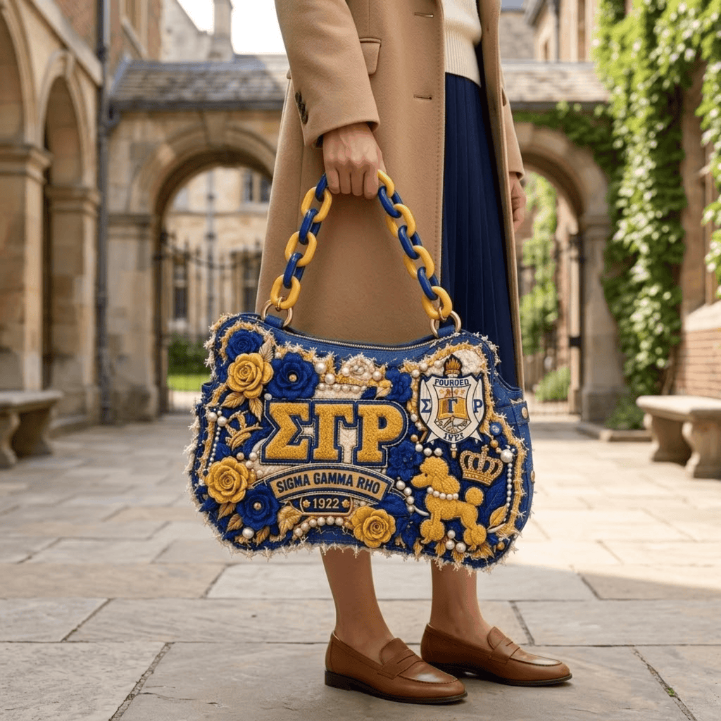 SGRO Sculptural Embroidered Denim Handbag NTKO